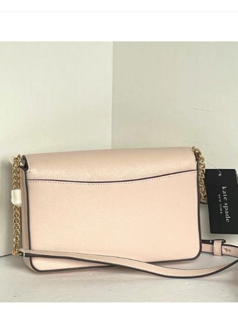 kate spade bag, pearl clutch, crystal chain bag, pale dogwood bag, flap clutch, - Picture 2 of 13